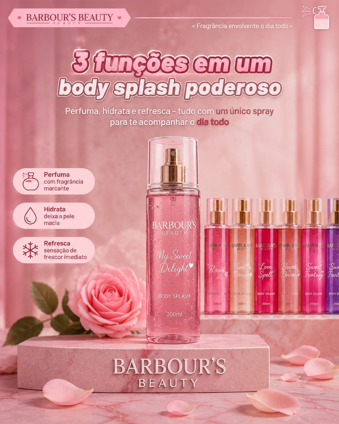 Barbour's Beauty - 3 funções em um body splash poderoso